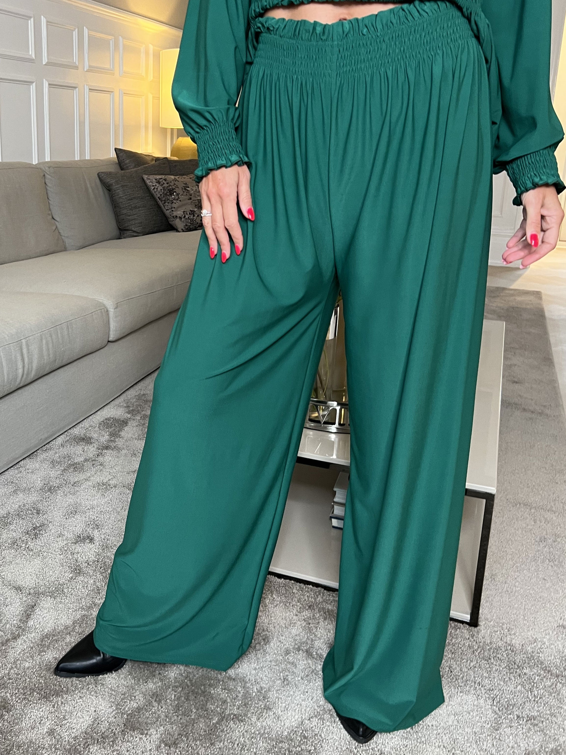 Pams Plain Pants - Lösa byxor i stretchigt tyg